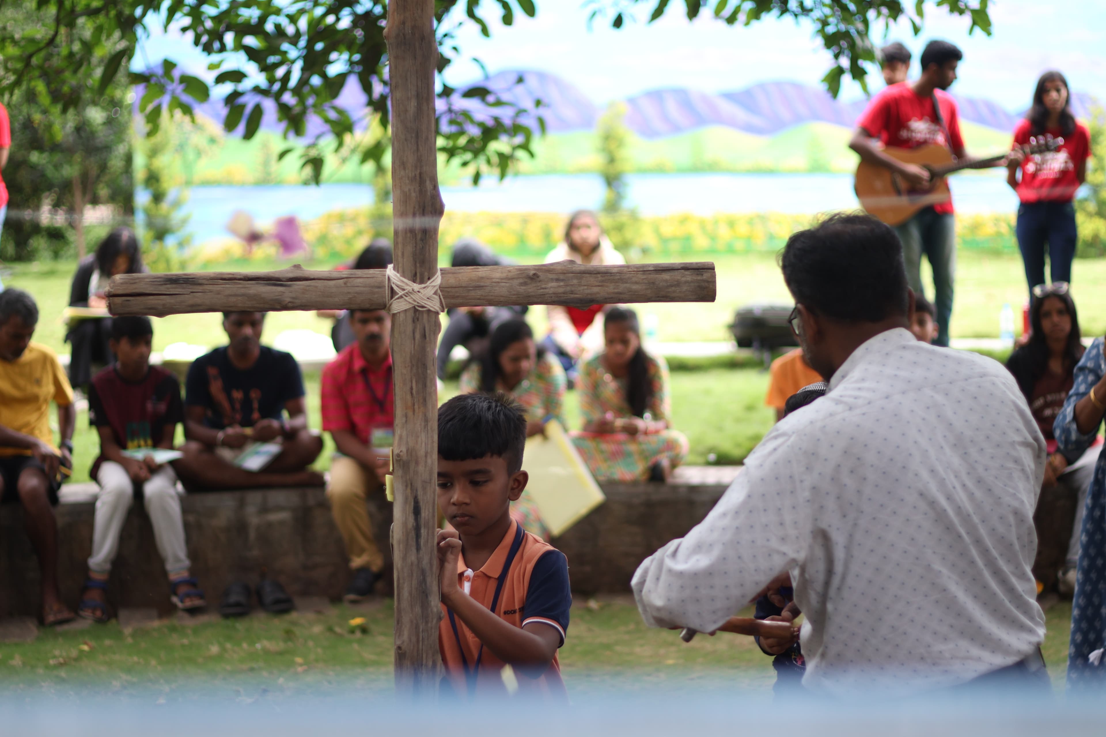 Two people in conversation